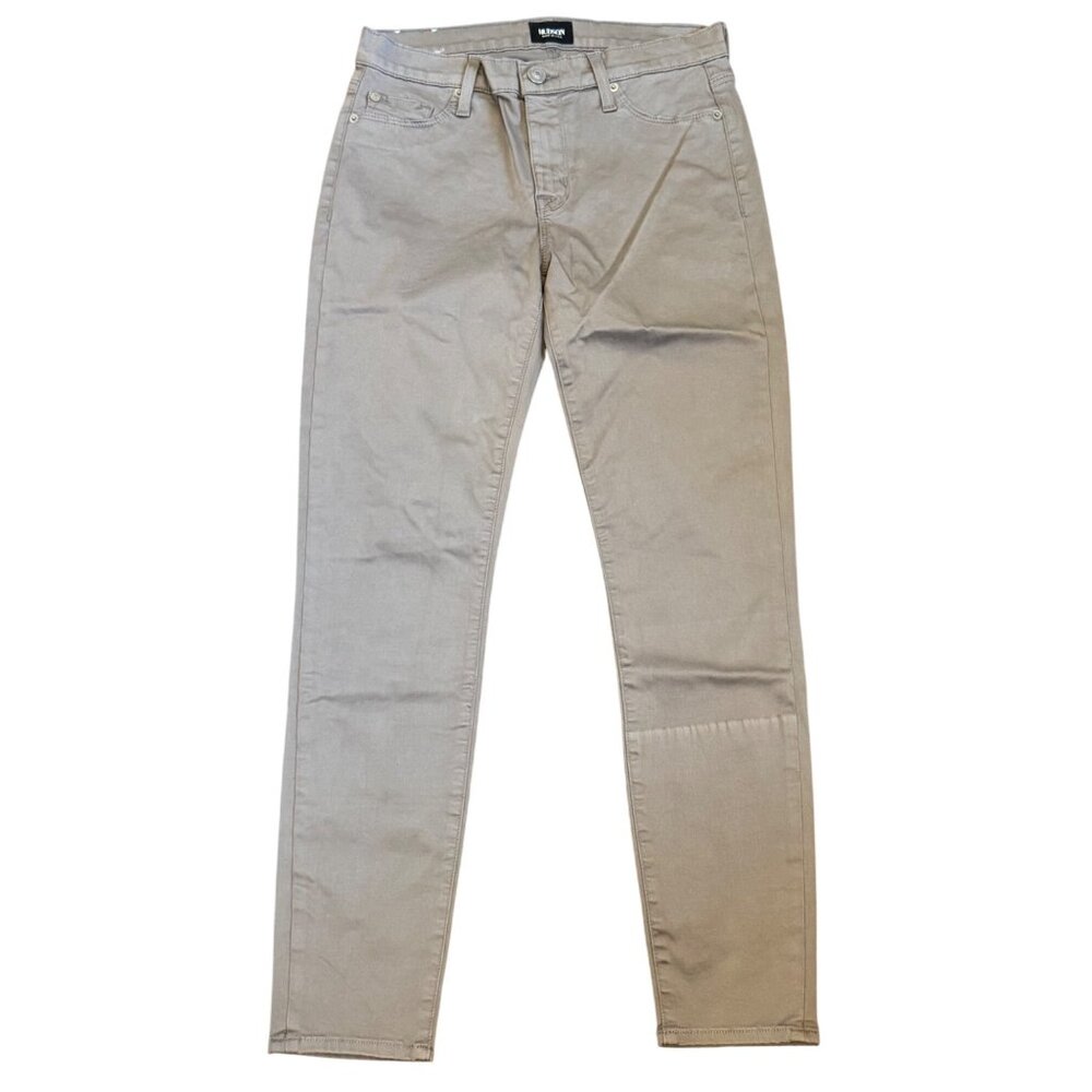 Hudson Nico Super Skinny Womens Midrise Jeans Size 28 Beige Gray Ankle Length